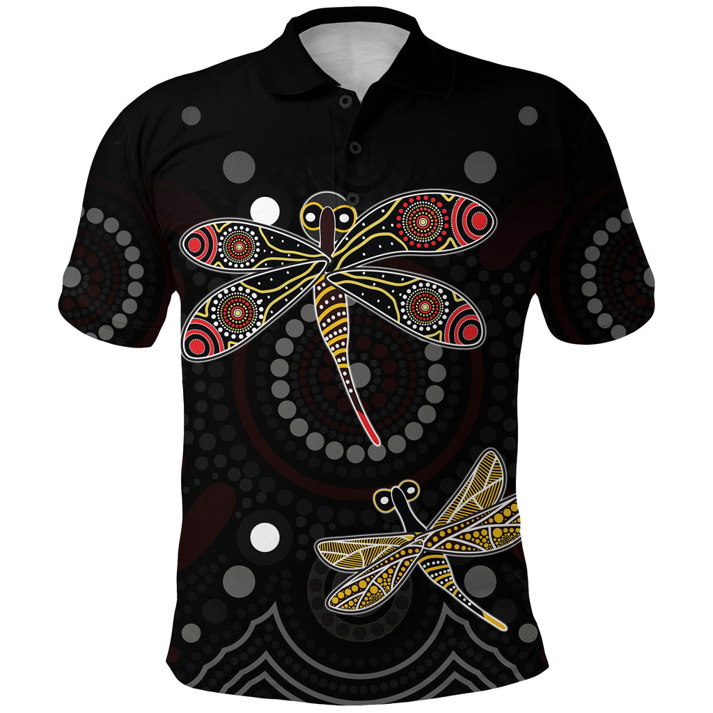 custom-personalised-aboriginal-dot-polo-shirt-butterfly-victory