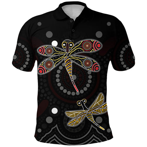custom-personalised-aboriginal-dot-polo-shirt-butterfly-victory