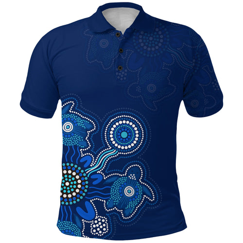 custom-personalised-aboriginal-dot-polo-shirt-turtles-victory