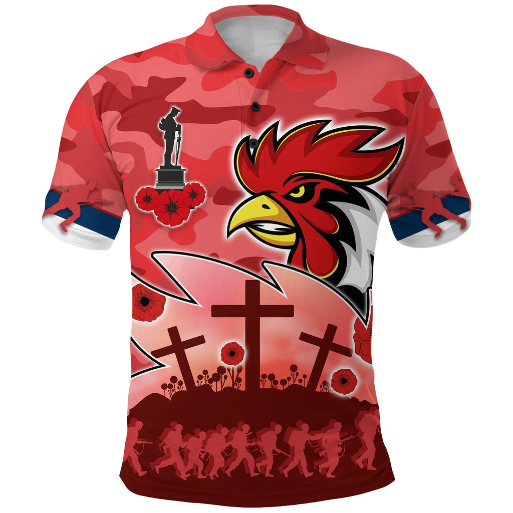 custom-personalised-roosters-anzac-day-polo-shirt-military-red