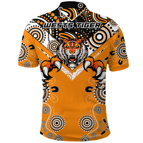 Wests Tiger Rugby Aboriginal Pattern Polo Shirt - LT2