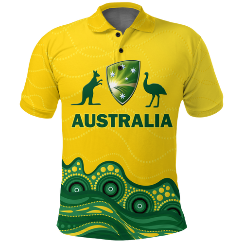 (Custom Personalised) Australia Cricket Aboriginal Pattern Polo Shirt - LT2