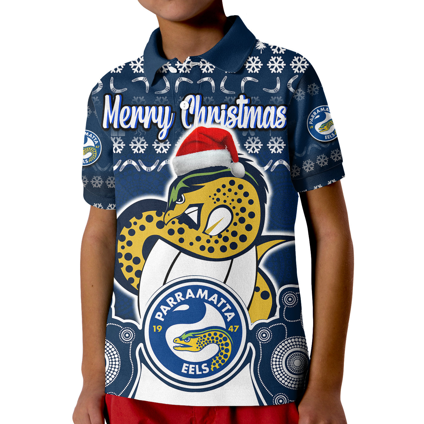 parramatta-eels-christmas-vibe-with-aboriginal-dot-panting-style-polo-shirt