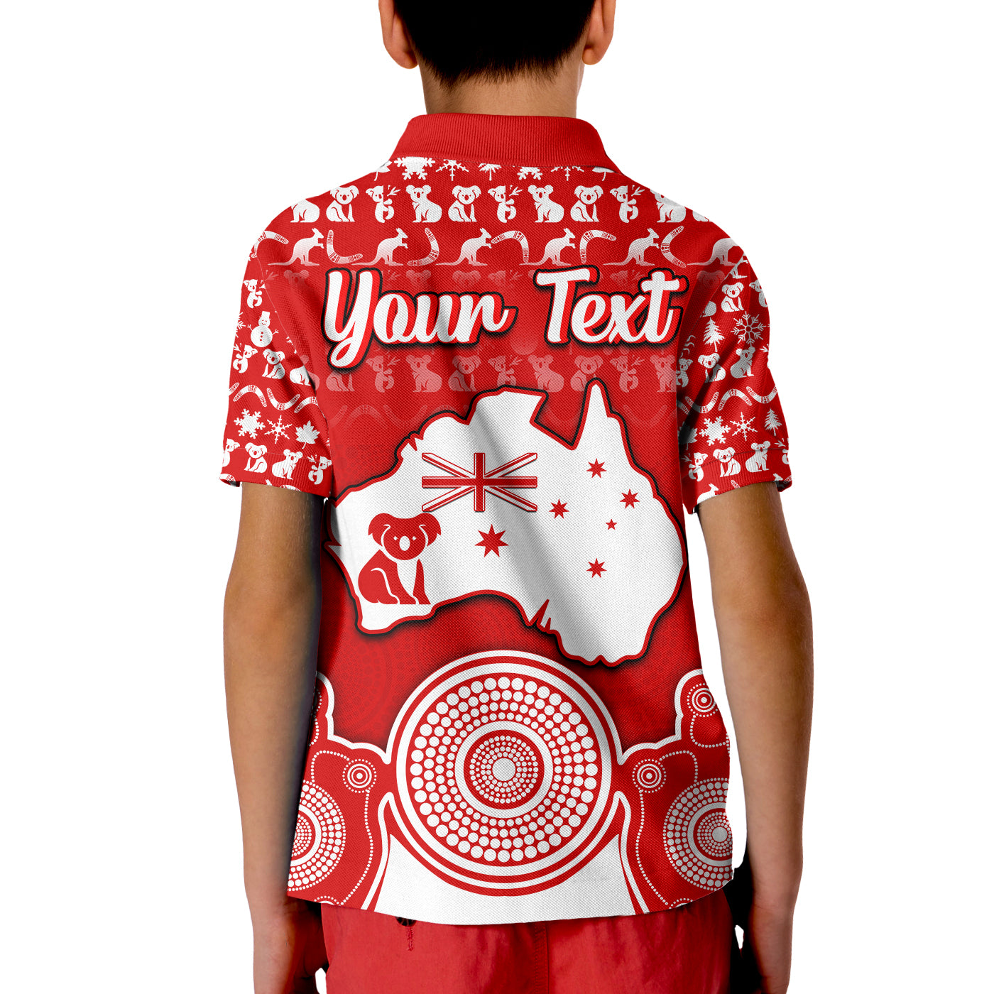 custom-personalised-australian-koala-christmas-vibe-with-aboriginal-dot-painting-style-no2-polo-shirt