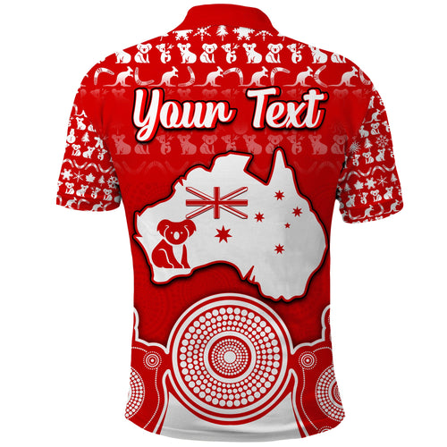 custom-personalised-australian-koala-christmas-vibe-with-aboriginal-dot-painting-style-no2-polo-shirt