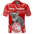 custom-personalised-australian-koala-christmas-vibe-with-aboriginal-dot-painting-style-no2-polo-shirt