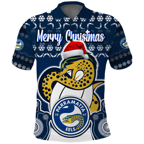 custom-personalised-parramatta-eels-christmas-vibe-with-aboriginal-dot-panting-style-polo-shirt