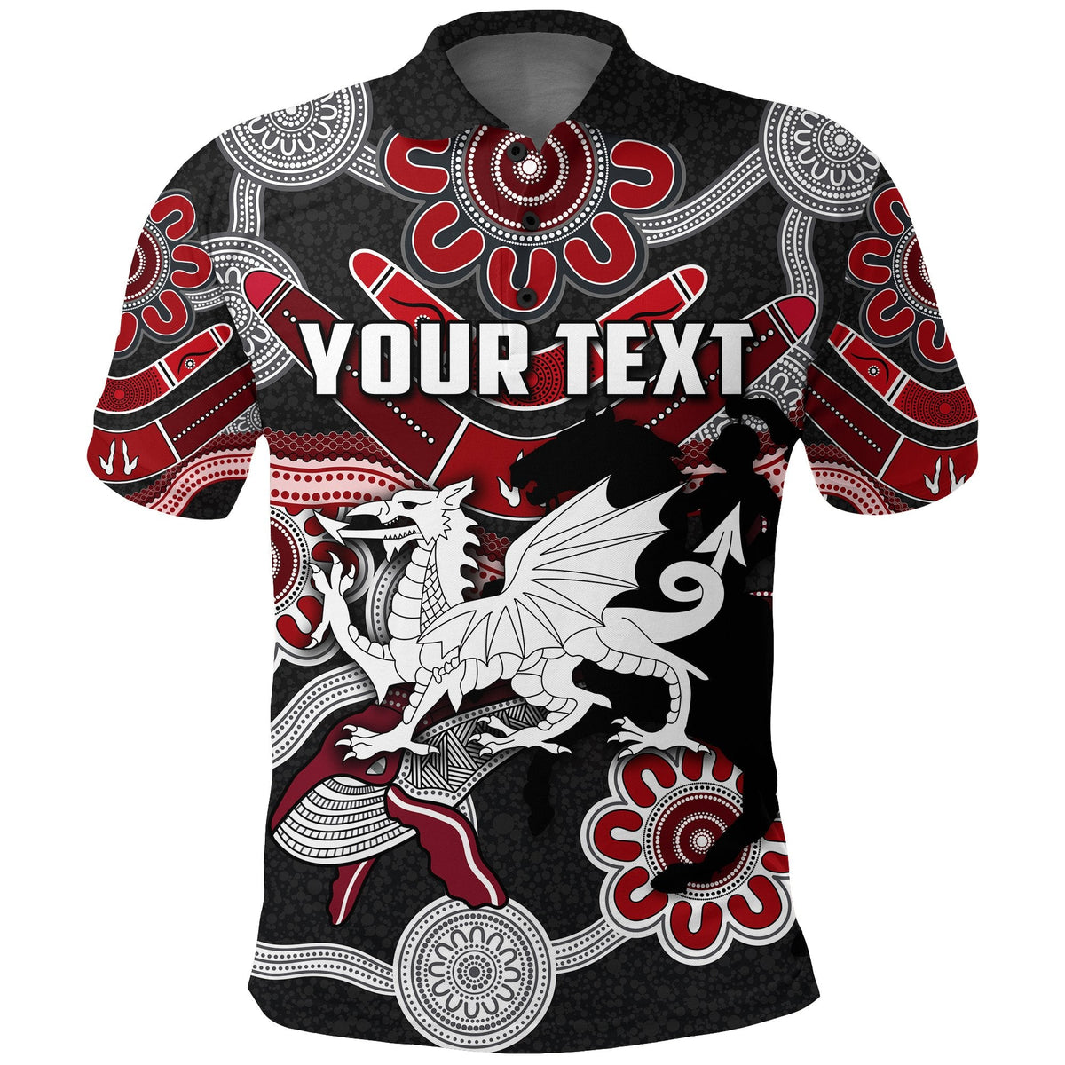 custom-personalised-dragons-polo-shirt-st-george-indigenous-black