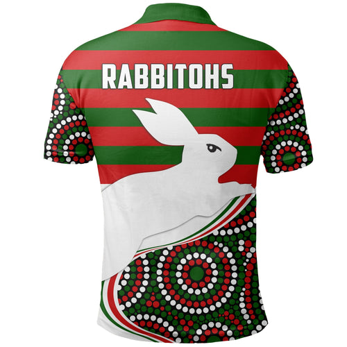 rabbitohs-indigenous-rugby-cartoon-polo-shirt