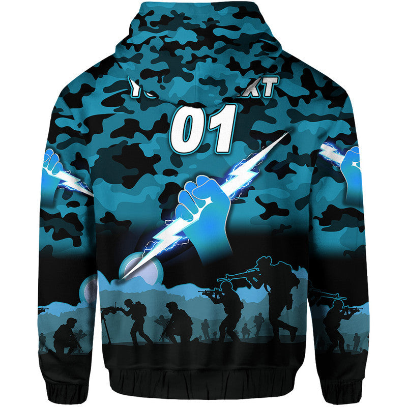(Custom Personalised) Port Adelaide Power ANZAC Zip Up And Pullover Hoodie Simple Style LT8