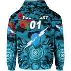 (Custom Personalised) Port Adelaide Power ANZAC Zip Up And Pullover Hoodie Indigenous Vibes LT8