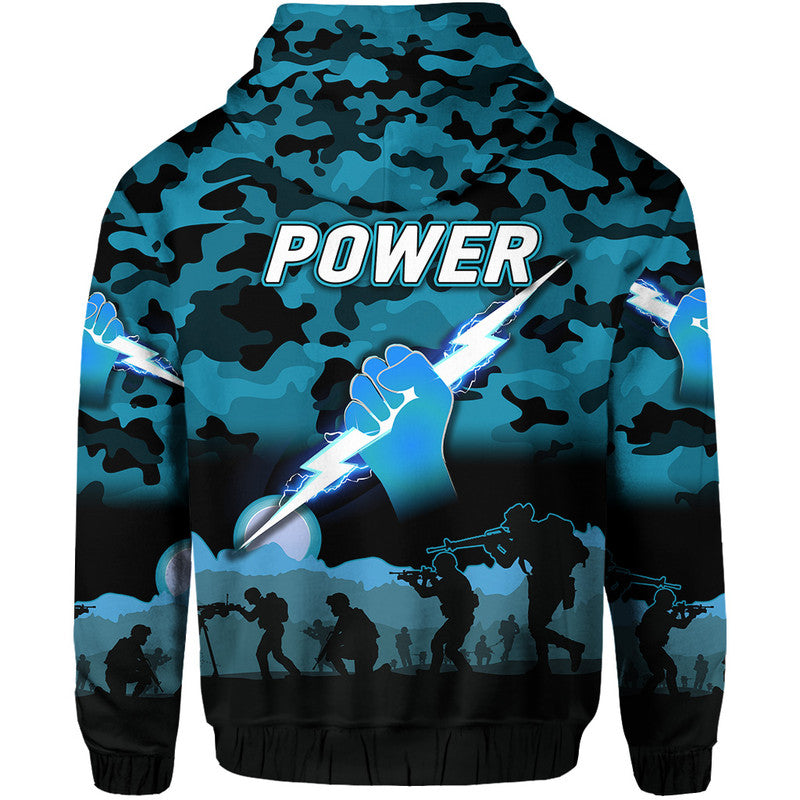 Port Adelaide Power ANZAC Zip Up And Pullover Hoodie Simple Style LT8
