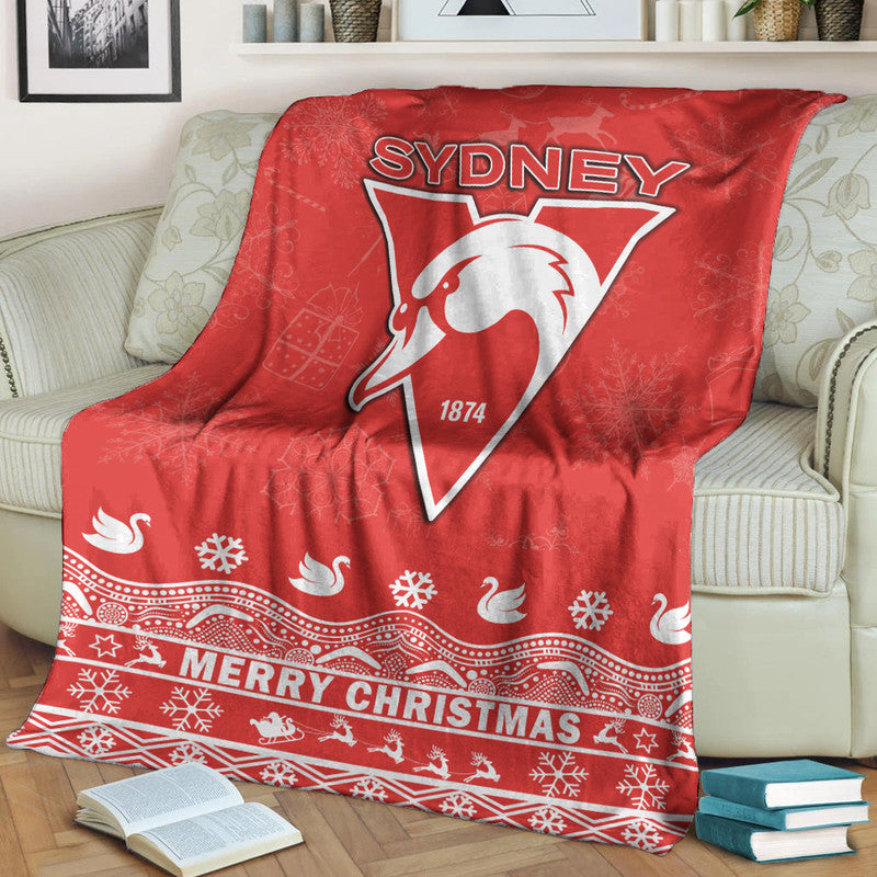 sydney-swans-unique-winter-season-premium-blanket-swans-merry-christmas-no2