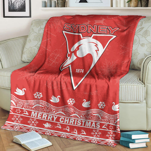 sydney-swans-unique-winter-season-premium-blanket-swans-merry-christmas-no2
