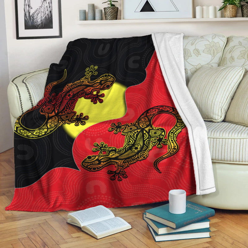 aboriginal-flag-mix-lizard-premium-blanket