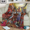 custom-personalised-australia-kookaburra-dreaming-aboriginal-arty-style-premium-blanket