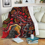 aboriginal-lizard-premium-blanket-red-color