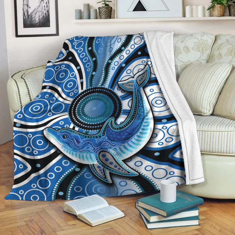 aboriginal-dolphins-premium-blanket-blue-sea