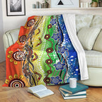 naidoc-aboriginal-lizard-and-turtle-premium-blanket