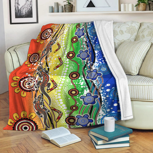 naidoc-aboriginal-lizard-and-turtle-premium-blanket