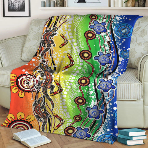 naidoc-aboriginal-lizard-and-turtle-premium-blanket