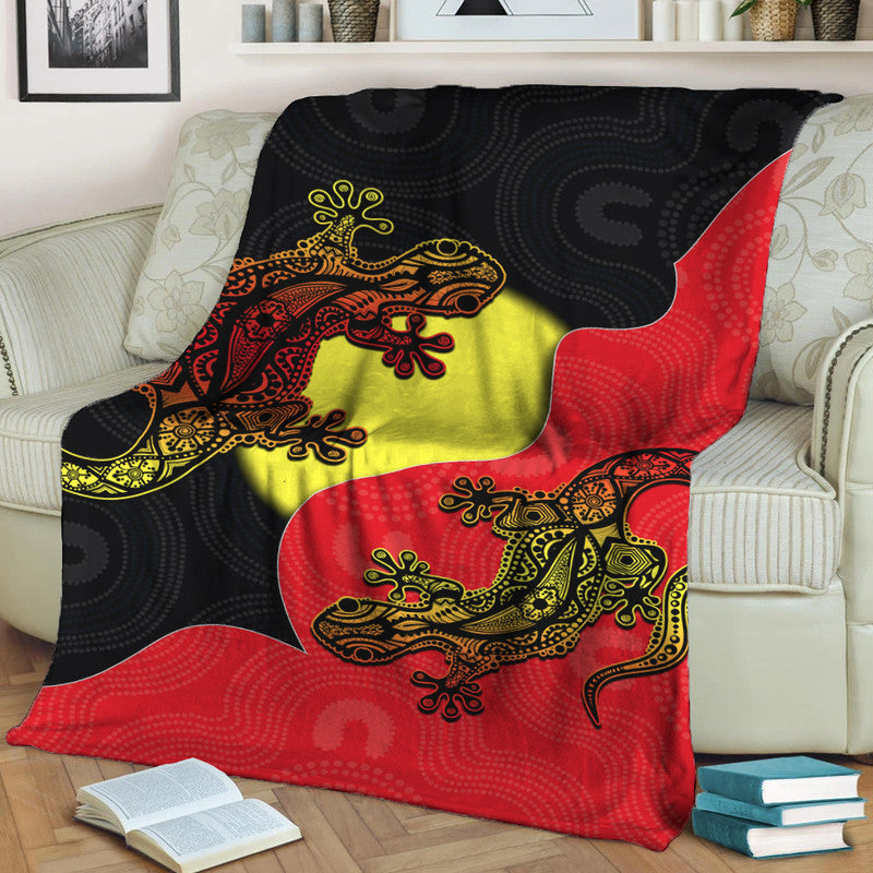 aboriginal-flag-mix-lizard-premium-blanket