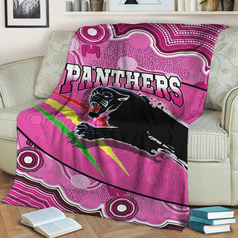 panthers-rugby-premium-blanket-aboriginal-basic-style-pink