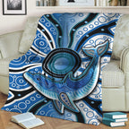 aboriginal-dolphins-premium-blanket-blue-sea