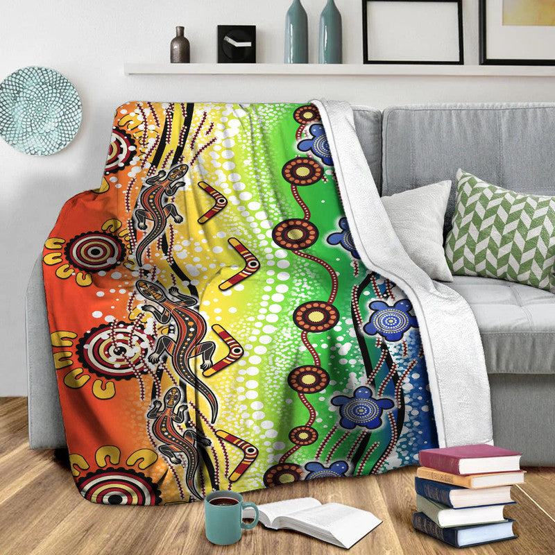 naidoc-aboriginal-lizard-and-turtle-premium-blanket