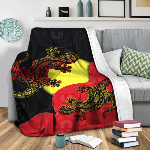 aboriginal-flag-mix-lizard-premium-blanket