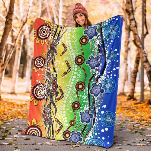 naidoc-aboriginal-lizard-and-turtle-premium-blanket