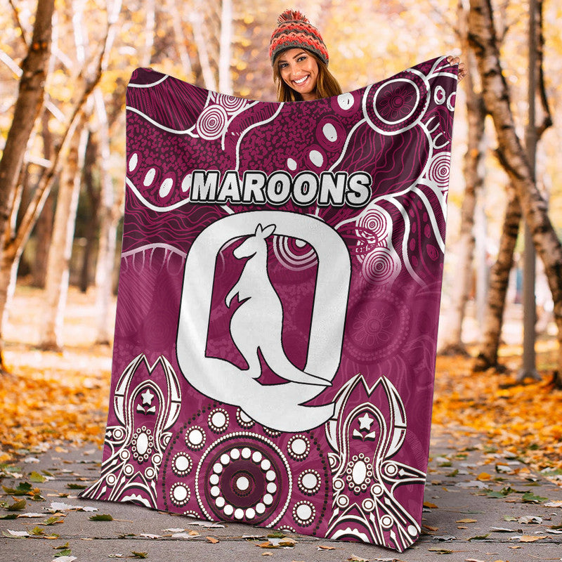 Queensland Maroons Premium Blanket Aboriginal  LT6