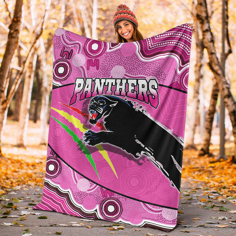 panthers-rugby-premium-blanket-aboriginal-basic-style-pink