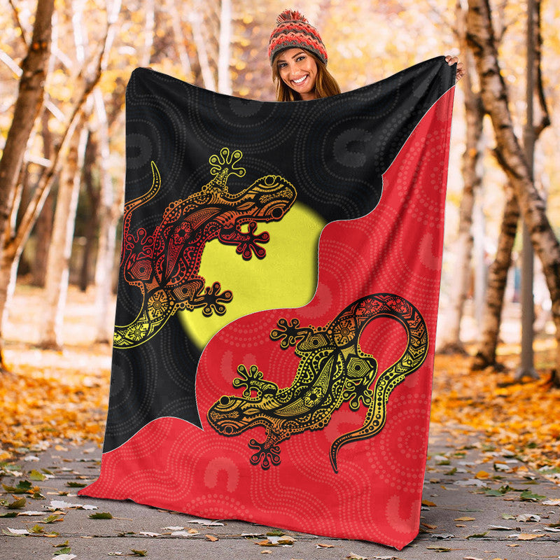 aboriginal-flag-mix-lizard-premium-blanket