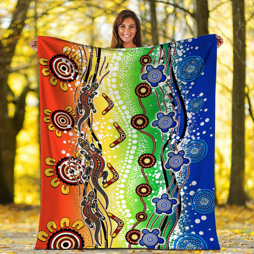 naidoc-aboriginal-lizard-and-turtle-premium-blanket