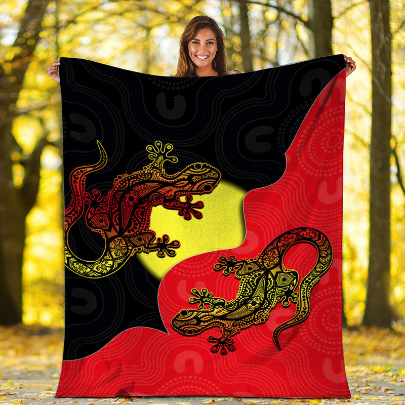 aboriginal-flag-mix-lizard-premium-blanket