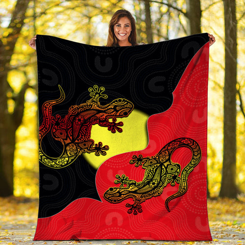 aboriginal-flag-mix-lizard-premium-blanket
