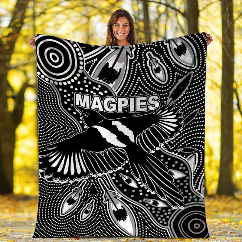 collingwood-magpies-premium-blanket-aboriginal-art