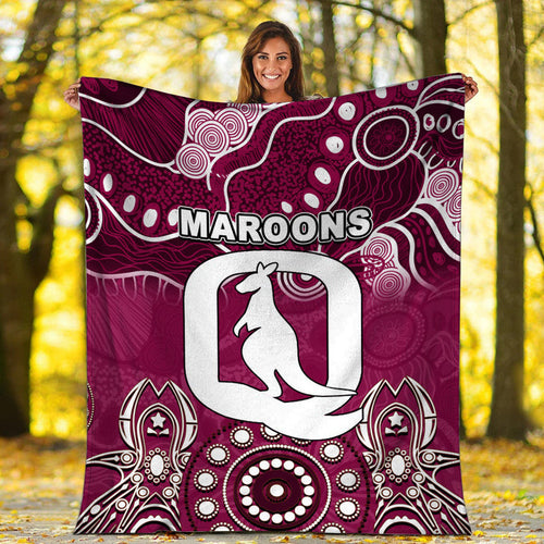 Queensland Maroons Premium Blanket Aboriginal  LT6