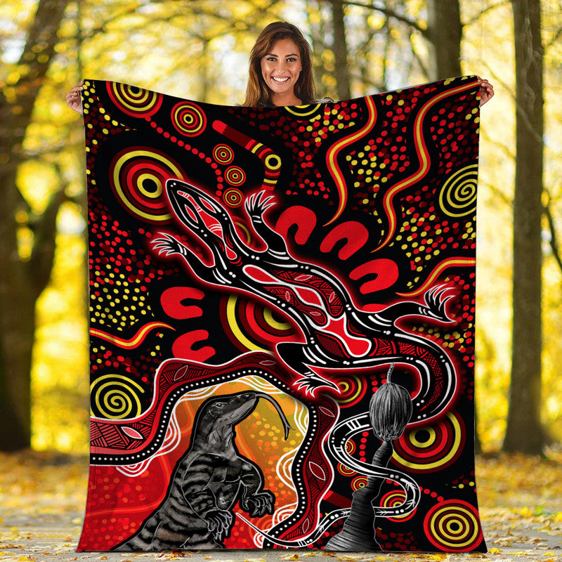aboriginal-lizard-premium-blanket-red-color