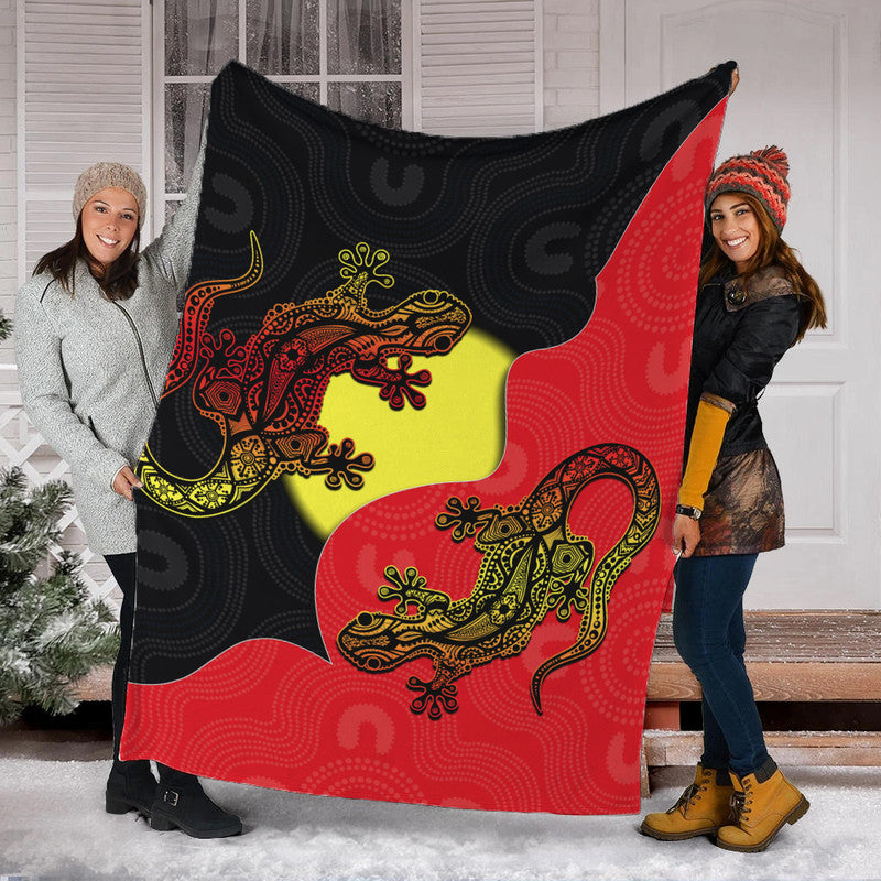 aboriginal-flag-mix-lizard-premium-blanket