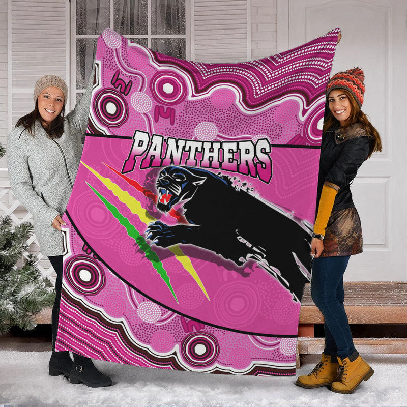 panthers-rugby-premium-blanket-aboriginal-basic-style-pink