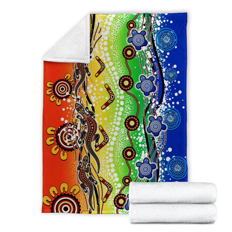 naidoc-aboriginal-lizard-and-turtle-premium-blanket