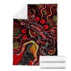 aboriginal-lizard-premium-blanket-red-color