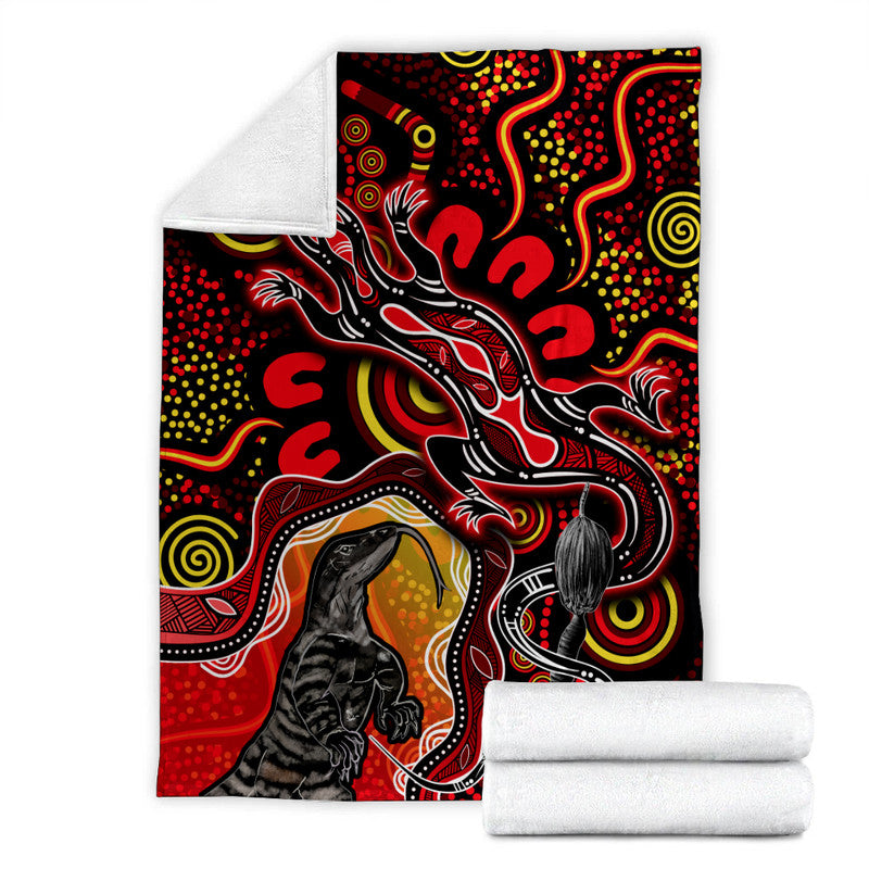 aboriginal-lizard-premium-blanket-red-color