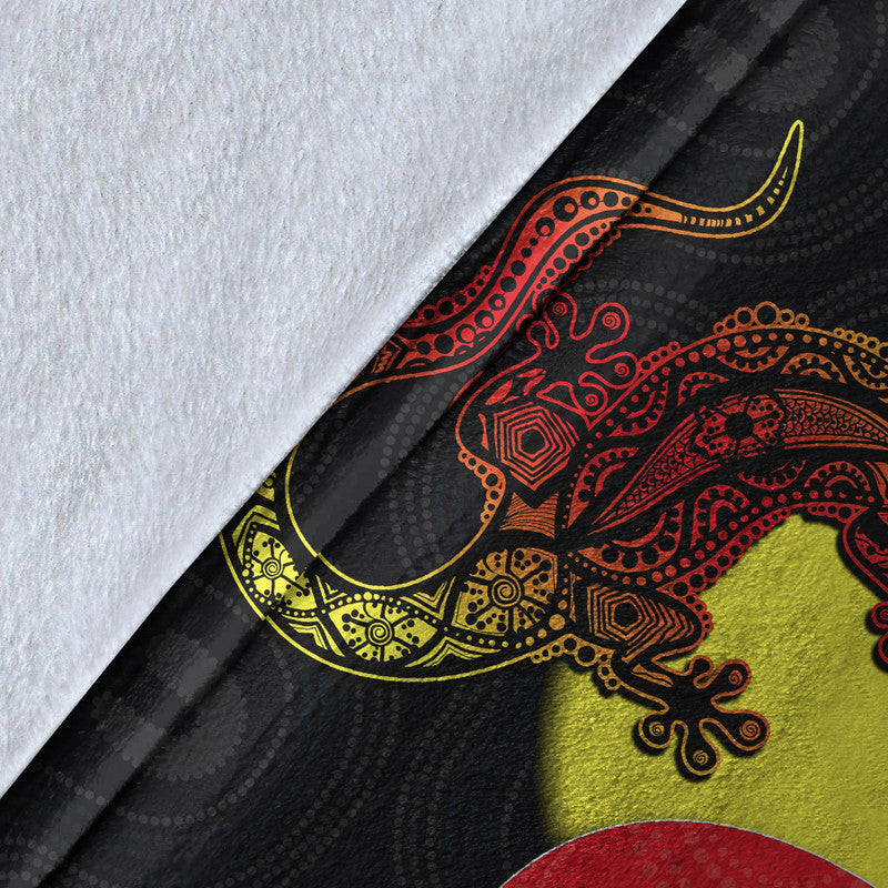 aboriginal-flag-mix-lizard-premium-blanket