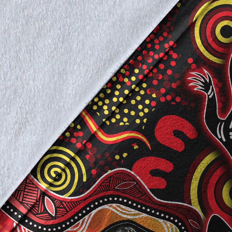 aboriginal-lizard-premium-blanket-red-color