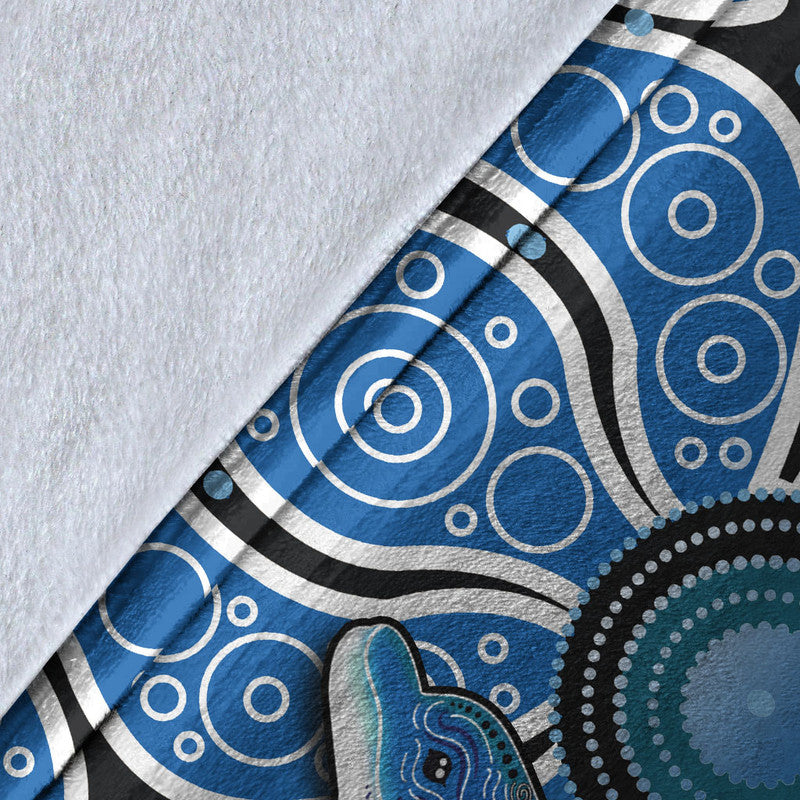 aboriginal-dolphins-premium-blanket-blue-sea