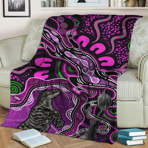 aboriginal-lizard-premium-blanket-pink-color