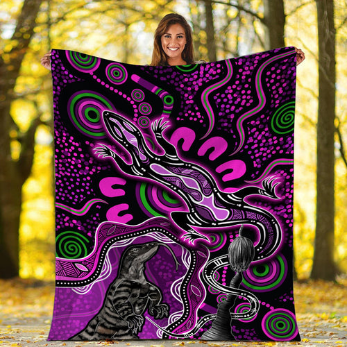 aboriginal-lizard-premium-blanket-pink-color
